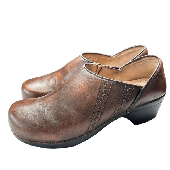 Dansko Sienna Brown Leather Mules Clogs Women's EU 40 US 9 Slip On Comfort Shoe - Picture 4 of 9